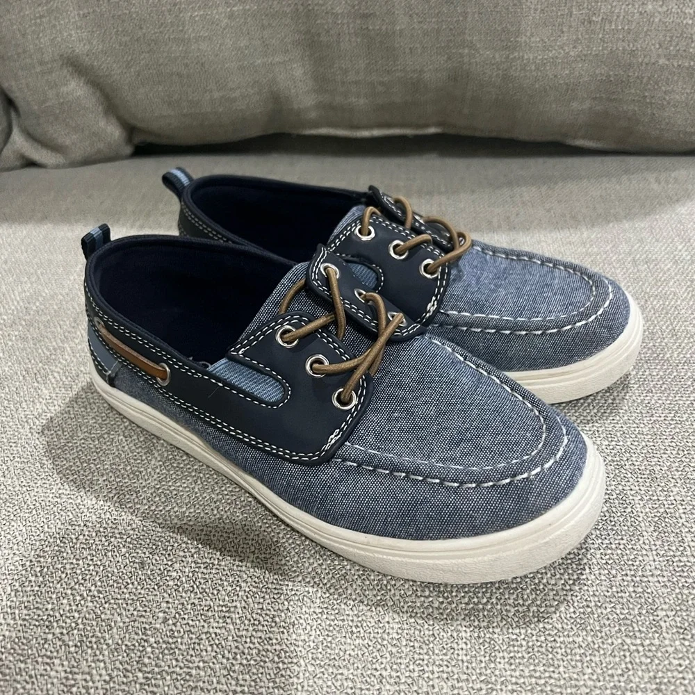 Place Blue and Brown Moccasins Comfortable Slip-On Shoes